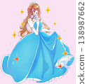 A princess in a blue dress, sparkling. 138987662