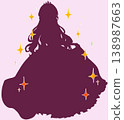 A princess in a dress, silhouette, sparkling. 138987663