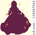 A princess in a dress, silhouette, sparkling. 138987664