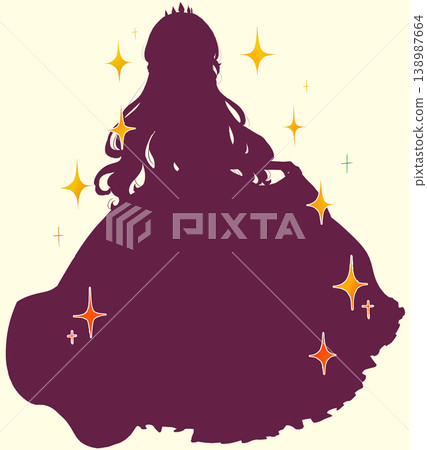A princess in a dress, silhouette, sparkling. A princess in a dress, silhouette, sparkling. 138987664