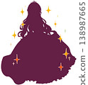 A princess in a dress, silhouette, sparkling. 138987665