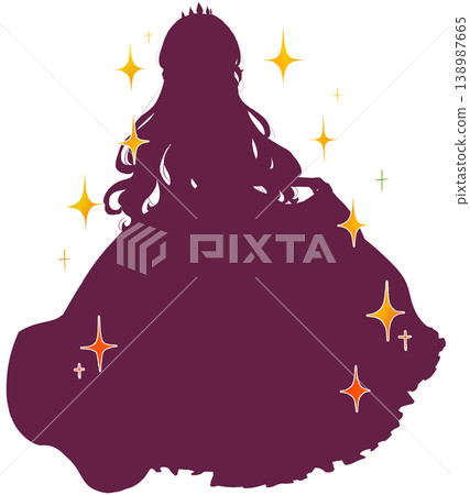 A princess in a dress, silhouette, sparkling. 138987665