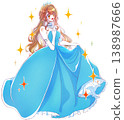 A princess in a blue dress, sparkling. 138987666