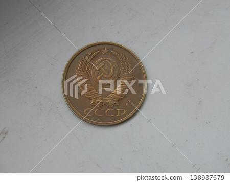 Circulated coin used in everyday transactions 138987679