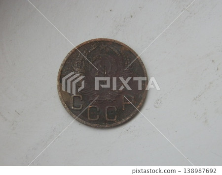 Circulated coin used in everyday transactions 138987692
