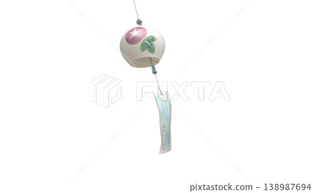 Morning glory pattern wind chime illustration on a transparent background Morning glory pattern wind chime illustration on a transparent background 138987694