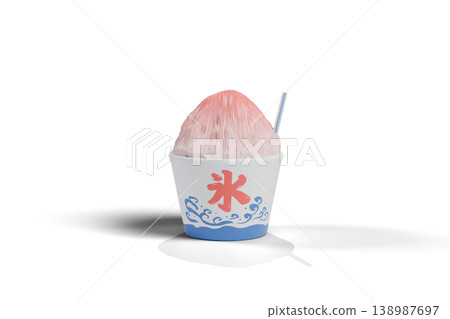 Strawberry shaved ice illustration with transparent background Strawberry shaved ice illustration with transparent background 138987697