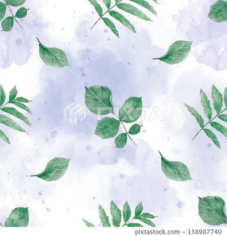 Watercolor illustration of a seamless pattern of delicate flowers and leaves, roses, and daisies. Hand-drawn. Watercolor illustration of a seamless pattern of delicate flowers and leaves, roses, and daisies. Hand-drawn. 138987740