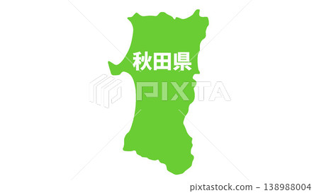日本地圖,標有都道府縣名稱:秋田縣 日本地圖,標有都道府縣名稱:秋田縣 138988004