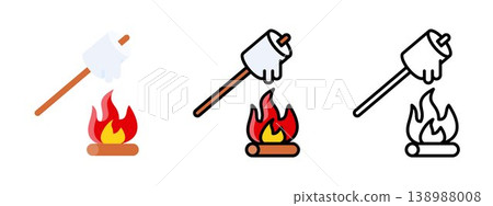 Bonfire Camping Sweet Marshmallows Treat 138988008