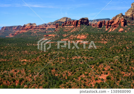 Aerial View Red Rock Country surrounding Sedona Arizona 138988090