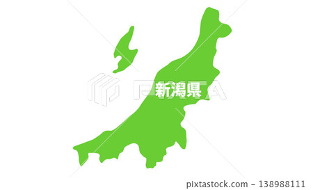 日本地圖，標有各都道府縣名稱：新潟縣 138988111