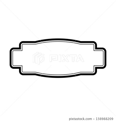 Vintage Decorative Label Frame icon Outline Retro Shape illustration 138988209