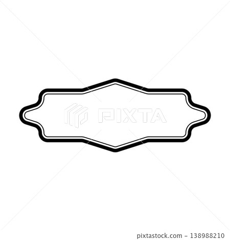 Vintage Decorative Label Frame icon Outline Retro Shape illustration 138988210