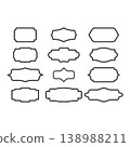 Vintage Decorative Label Frame icon Outline Retro Shape illustration 138988211