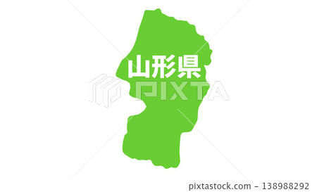 日本地圖，標有各都道府縣名稱：山形縣 138988292