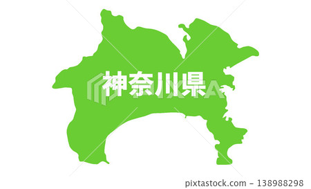 日本地圖,標有都道府縣名稱:神奈川縣 日本地圖,標有都道府縣名稱:神奈川縣 138988298