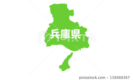 日本地圖，標有各都道府縣名稱：兵庫縣 138988367