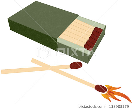 green box matchstick 138988379