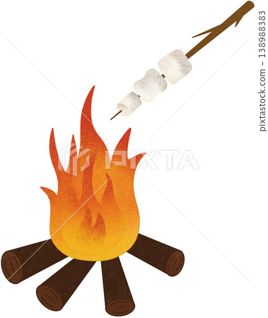 roasted marshmallow with campfire roasted marshmallow with campfire 138988383