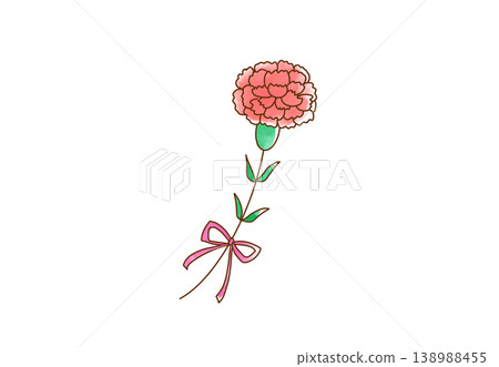 簡單的粉紅康乃馨插畫 簡單的粉紅康乃馨插畫 138988455