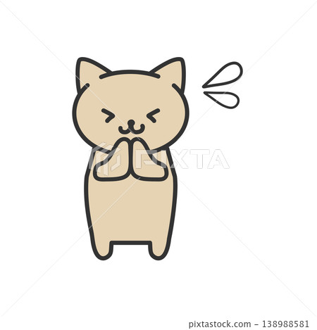 Cute, hand-drawn style cat illustration with expression and pose (sorry!) 138988581