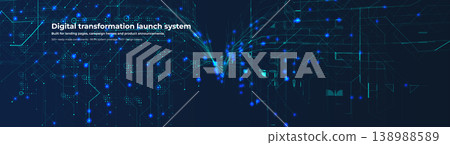 Digital transformation background, ai data network transition flow, future technology. Abstract tech futuristic innovation communication system banner backdrop concept design. Vector Illustration Digital transformation background, ai data network transition flow, future technology. Abstract tech futuristic innovation communication system banner backdrop concept design. Vector Illustration 138988589