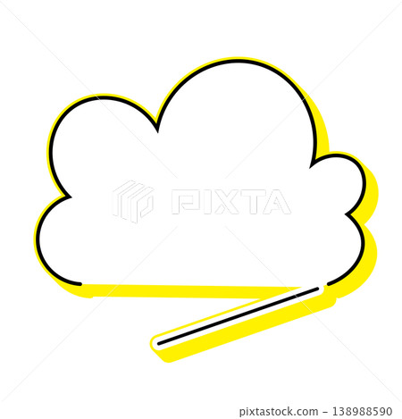 Simple illustration material of a cloud-shaped speech bubble (white background) 138988590