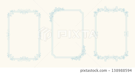 A set of hand-drawn vintage elegant frame. Vector illustration 138988594