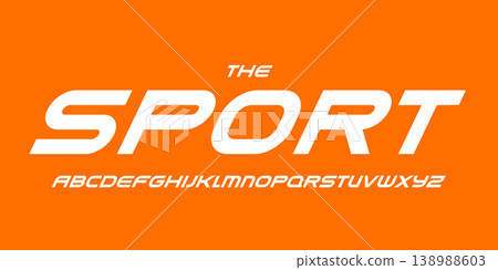 Speed race font, bold italic letters, dynamic alphabet for car racing logo and headline, automotive typography, sport game design. Vector typographic design Speed race font, bold italic letters, dynamic alphabet for car racing logo and headline, automotive typography, sport game design. Vector typographic design 138988603