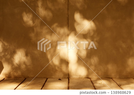 Sunlight filtering through trees reflected on a concrete wall 5 Sunlight filtering through trees reflected on a concrete wall 5 138988629