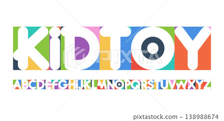 Color Font Logo Alphabet Vector Fun Letter Set Blocky Typography, Art Typographic Design for Kids Zone Title Text, Toy Typo Poster Headline, Type Fest Logotype, Colorful Fonts. Vector Typeface. 138988674