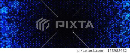Blue Hex Background Digital Hexagon Pattern Abstract Gradient Texture for AI Machine Learning, Data Science Technology, Big Data Base, Medtech Biotech and Fintech Forum Presentation Backdrop. Vector 138988682
