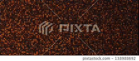 Halloween Orange Star Confetti Background On Black, Glitter Sparkle Night Pattern For Party, Autumn Festival, Poster, Banner, And Event Design. Vector Illustration. 138988692
