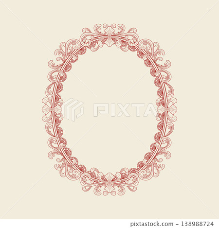 Elegant hand-drawn vintage oval frame. Vector illustration Elegant hand-drawn vintage oval frame. Vector illustration 138988724