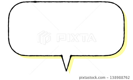 A rounded square speech bubble with a yellow shadow (outside the bubble: transparent background) A rounded square speech bubble with a yellow shadow (outside the bubble: transparent background) 138988762