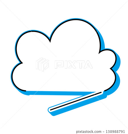 Simple illustration material of a cloud-shaped speech bubble (white background) 138988791