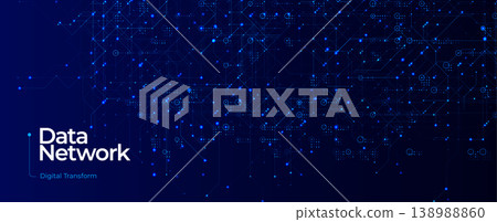 Datum Network Cyber Network Data Technology Digital Security Blockchain Ai Cloud Encryption Nodes Circuit Matrix Global Internet Background Vector Illustration. 138988860
