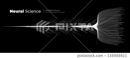 Neural Network Human Isolated Neurone Growth. Abstract White Line on Black Background. AI Biotech Medtech Science Research and Innovation Neurology Medical Industry. Vector Illustration Neural Network Human Isolated Neurone Growth. Abstract White Line on Black Background. AI Biotech Medtech Science Research and Innovation Neurology Medical Industry. Vector Illustration 138988921