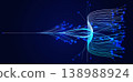 AI Digital Data Network Flow Blue Wave Lines Information Stream, Information Tree Root Infrastructure Design for Science Tech Research, Artificial Intelligence Innovation Model. Vector Illustration 138988924