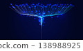 AI Digital Data Network Flow Blue Wave Lines Information Stream, Information Tree Root Infrastructure Design for Science Tech Research, Artificial Intelligence Innovation Model. Vector Illustration 138988925