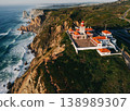 Aerial view of lighthouse on 138989307