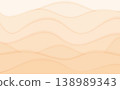 Minimalist Sand Dunes Background Abstract Paper Cut Waves in Muted Beige and Sand Colors. Soft 3D Layered Vector Backdrop for Web and Print Design 138989343