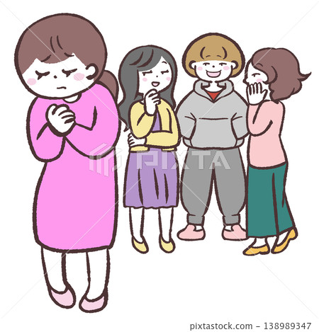 一幅描繪女性被排斥的插圖 一幅描繪女性被排斥的插圖 138989347