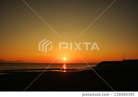 有明海日出場景 有明海日出場景 138989395