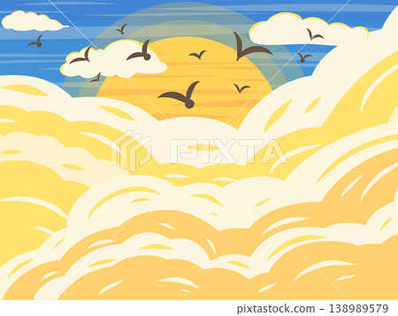 A collection of thematic landscapes featuring clouds, sky, and the sun. A collection of thematic landscapes featuring clouds, sky, and the sun. 138989579
