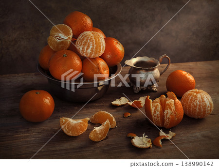 Beautiful Still Life with Mandarins Beautiful Still Life with Mandarins 138990142