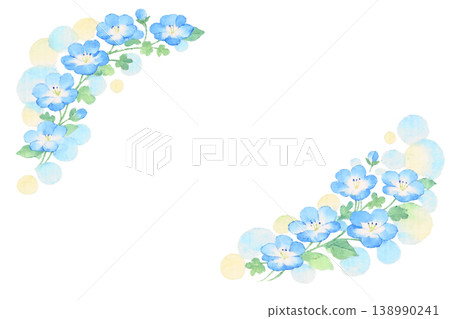 水彩粉蝶花邊框(透明) 水彩粉蝶花邊框(透明) 138990241