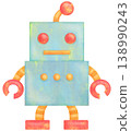 簡單的機器人插畫玩具 138990243