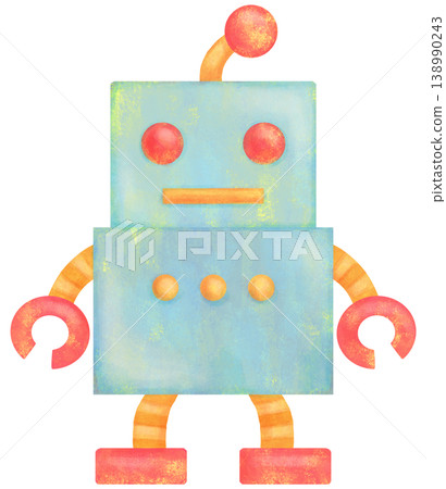 簡單的機器人插畫玩具 簡單的機器人插畫玩具 138990243